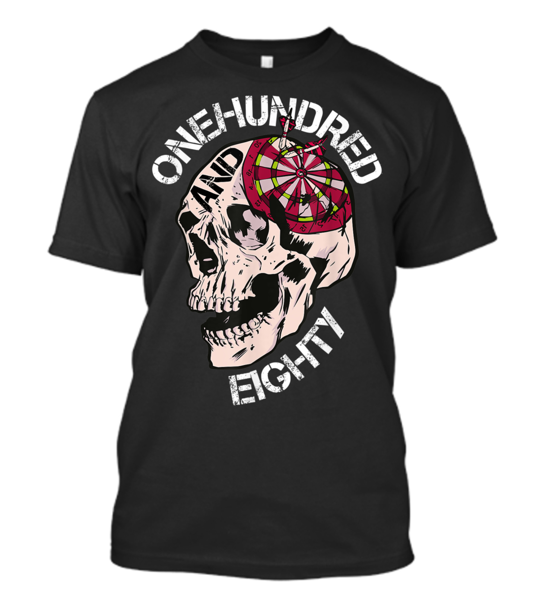 ONE HUNDRED AND EIGHTY Dartboard Skull T-Shirt