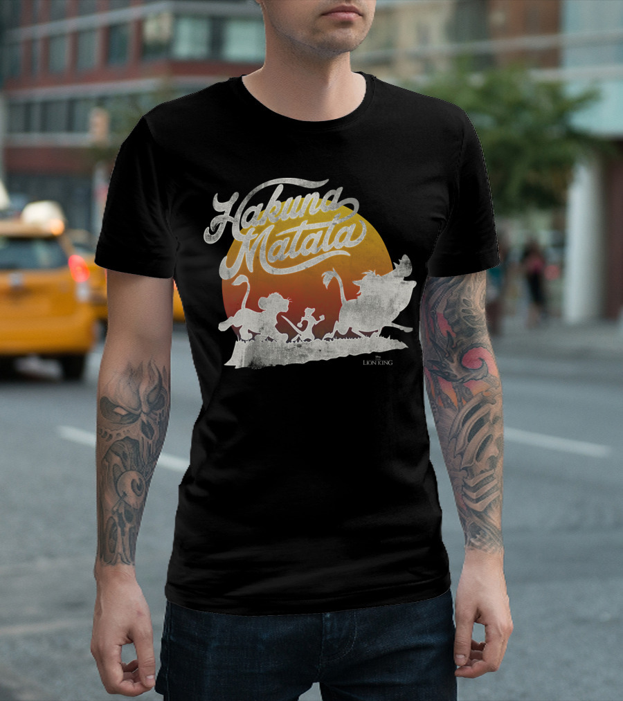 Disney Lion King Hakuna Matata Silhouette Sunset T-Shirt