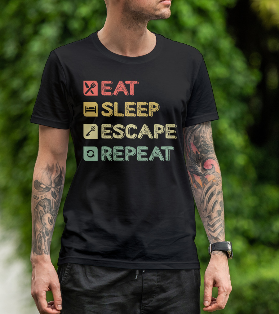 Eat Sleep Escape Key Repeat Escape Room T-Shirt
