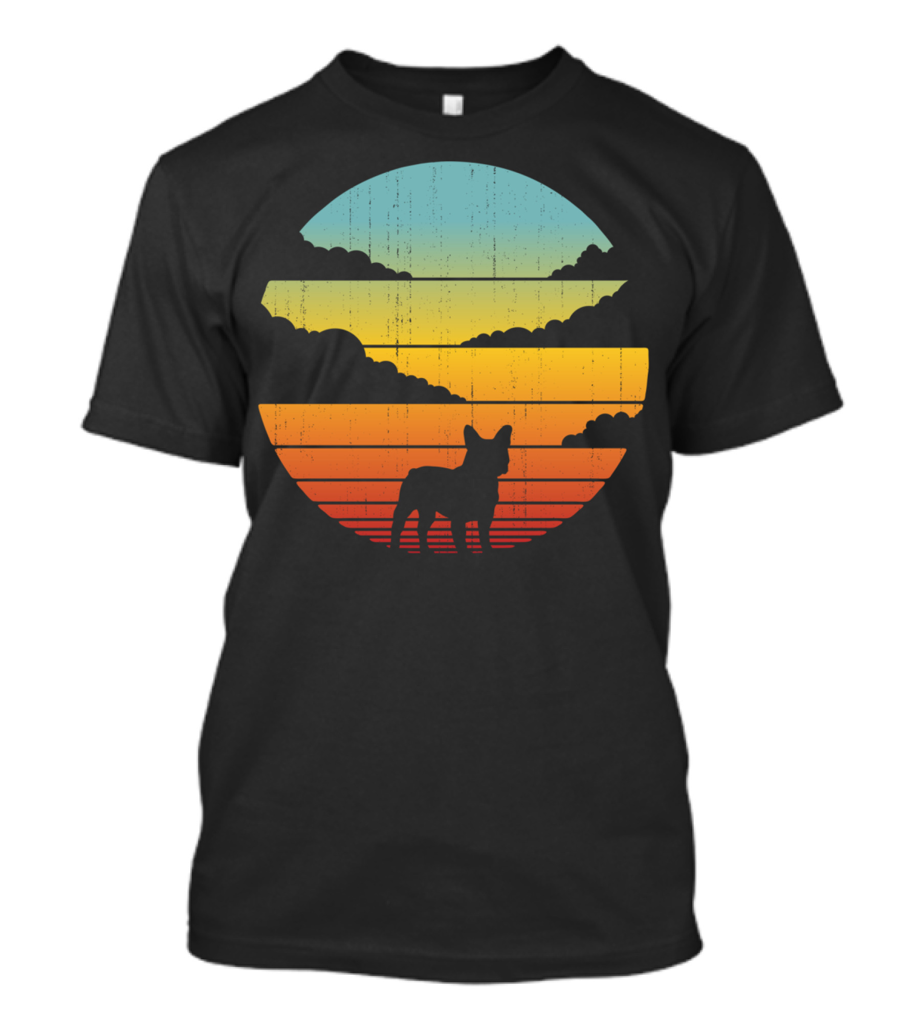 French Bulldog Vintage 60s 70s Sunset T-Shirt