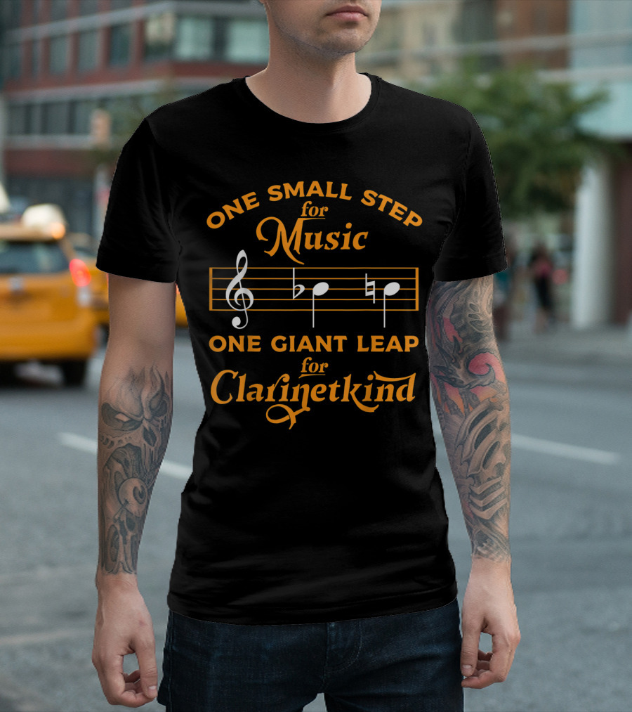 One Small Step for Music One Giant Leap for Clarinetkind Funny Clarinet for Musicians Teachers T-Shirt