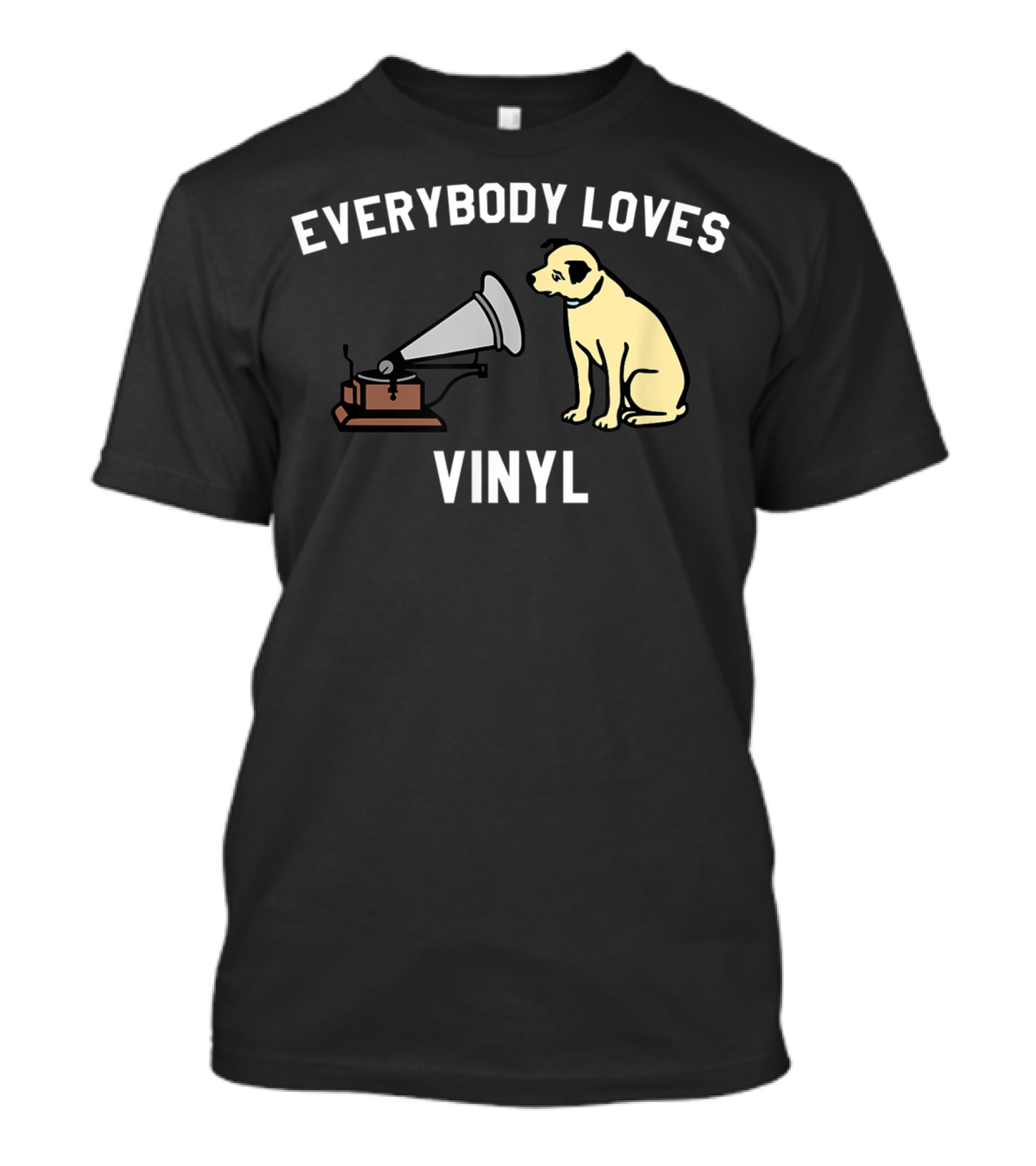 Everybody Loves Vinyl Funny Cute Dog Phonograph T-Shirt