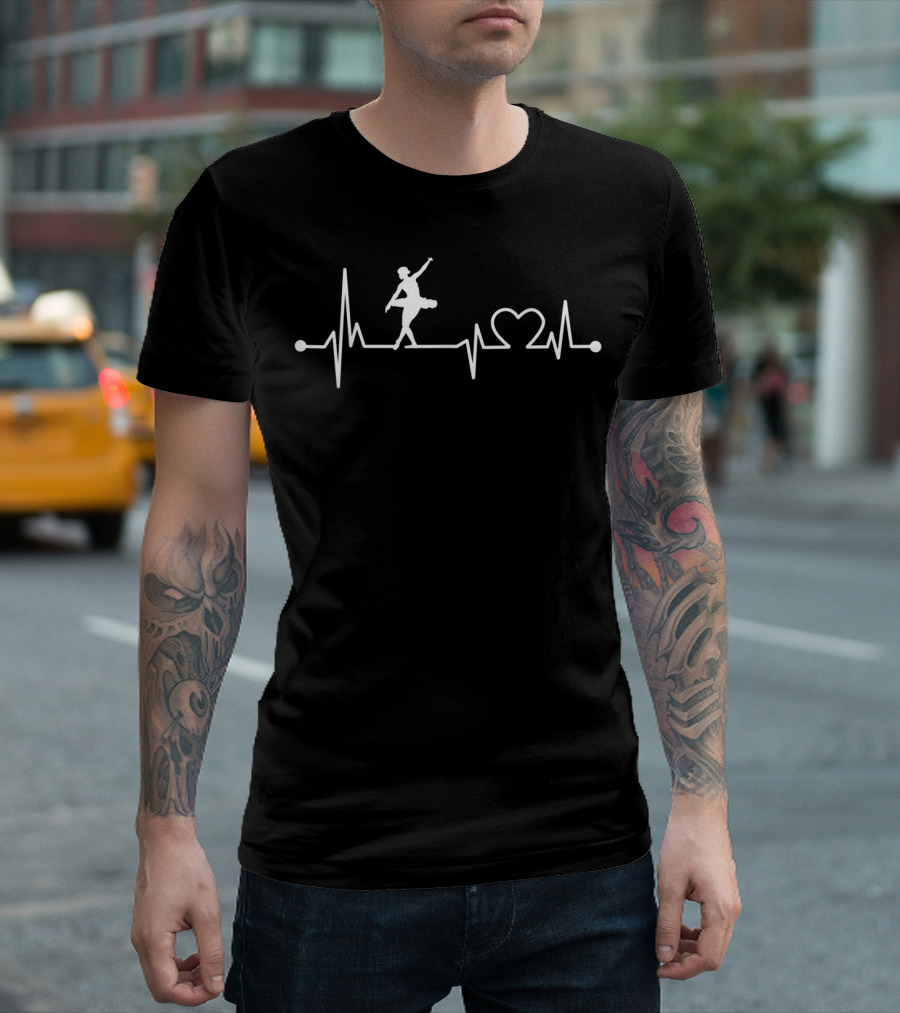 Heartbeat Ballet Dancing Love Funny Ballerina Dance T-Shirt