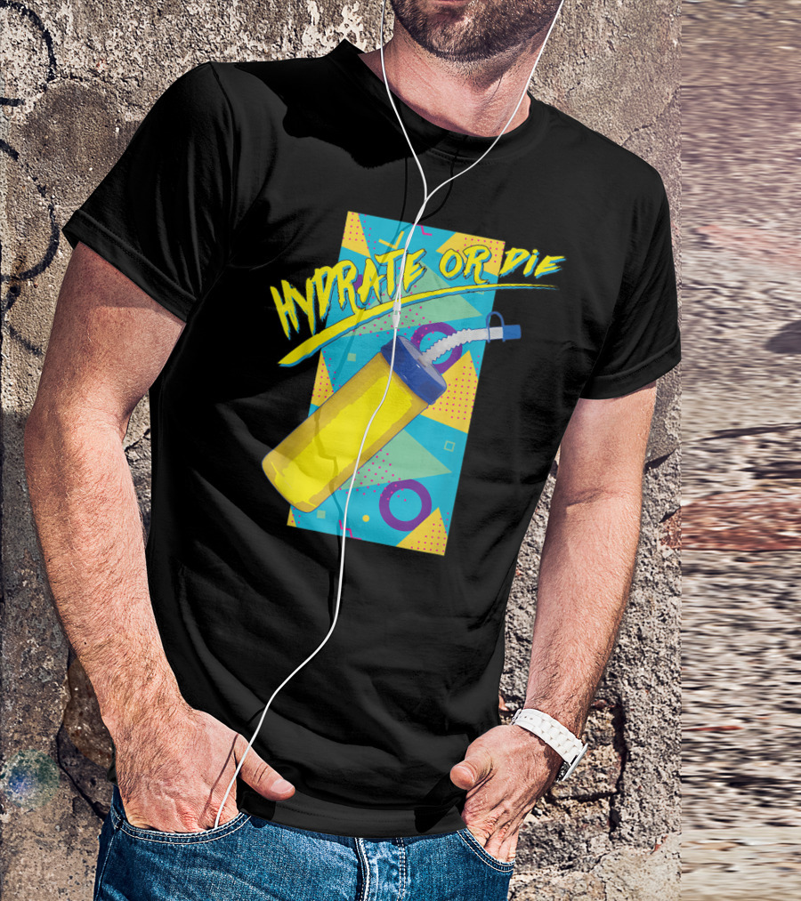 Hydro Homies Hydrate Or Die Retro Water Bottle T-Shirt