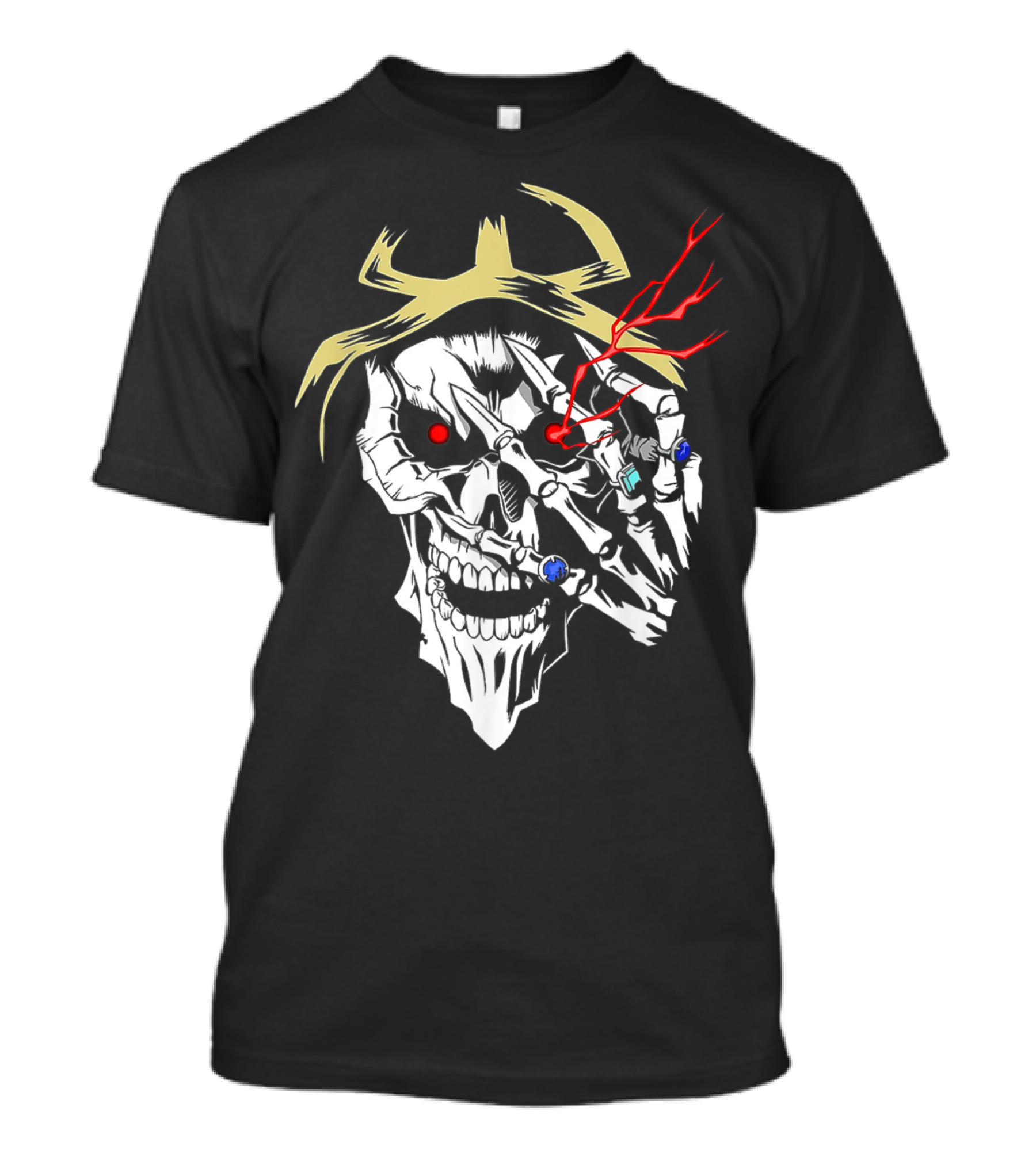 Overlord Anime Skull With Glowing Red Eye And Rings T-Shirt