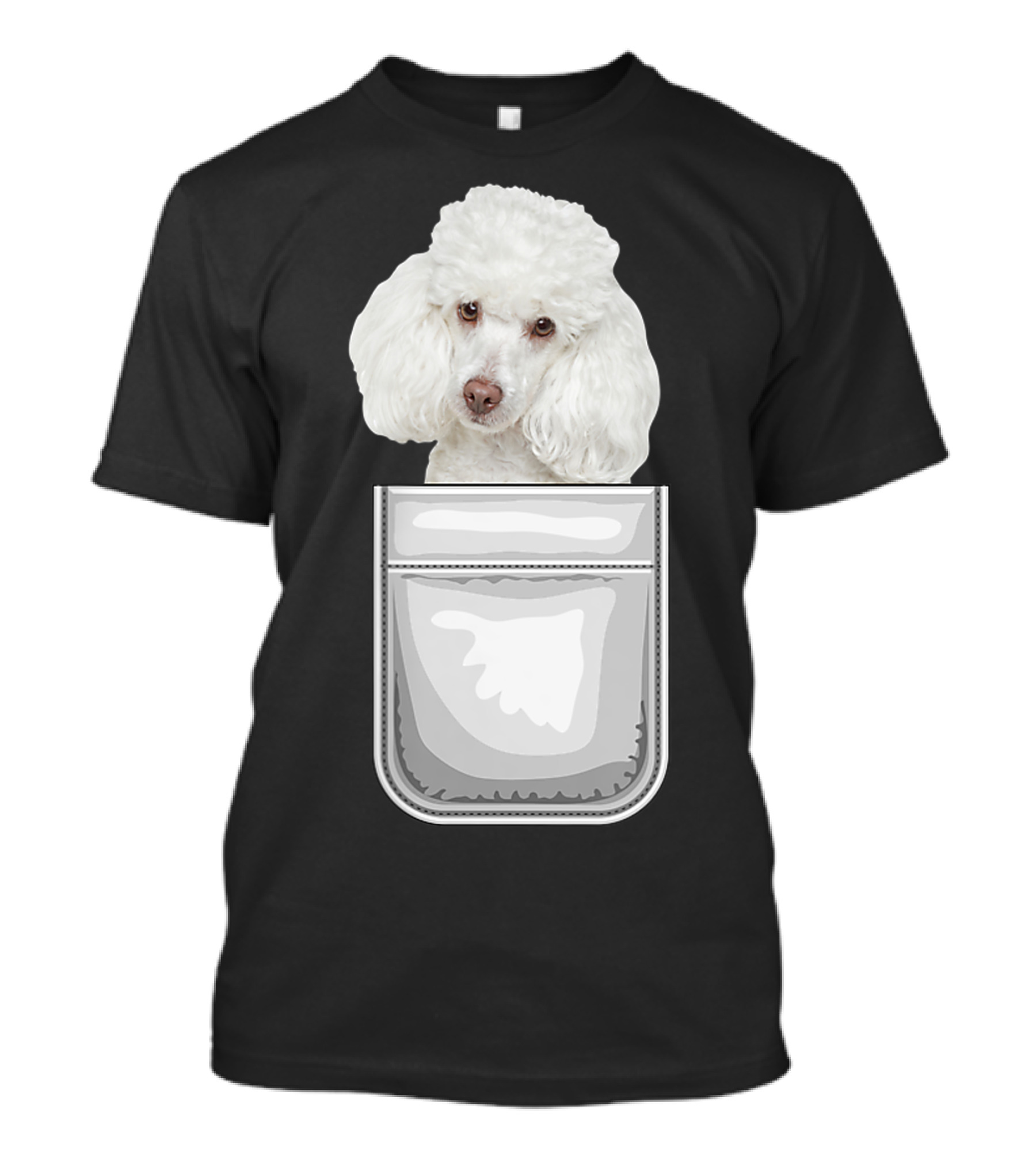 Poodle Puppy Dog Peeking From Pocket T-Shirt