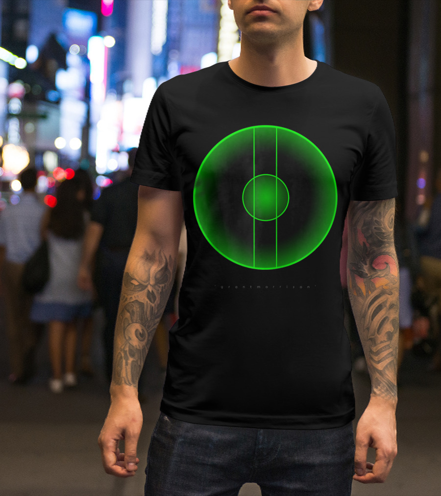 Grant Morrison Product Iconzip Inverse Zip Green Circle T-Shirt