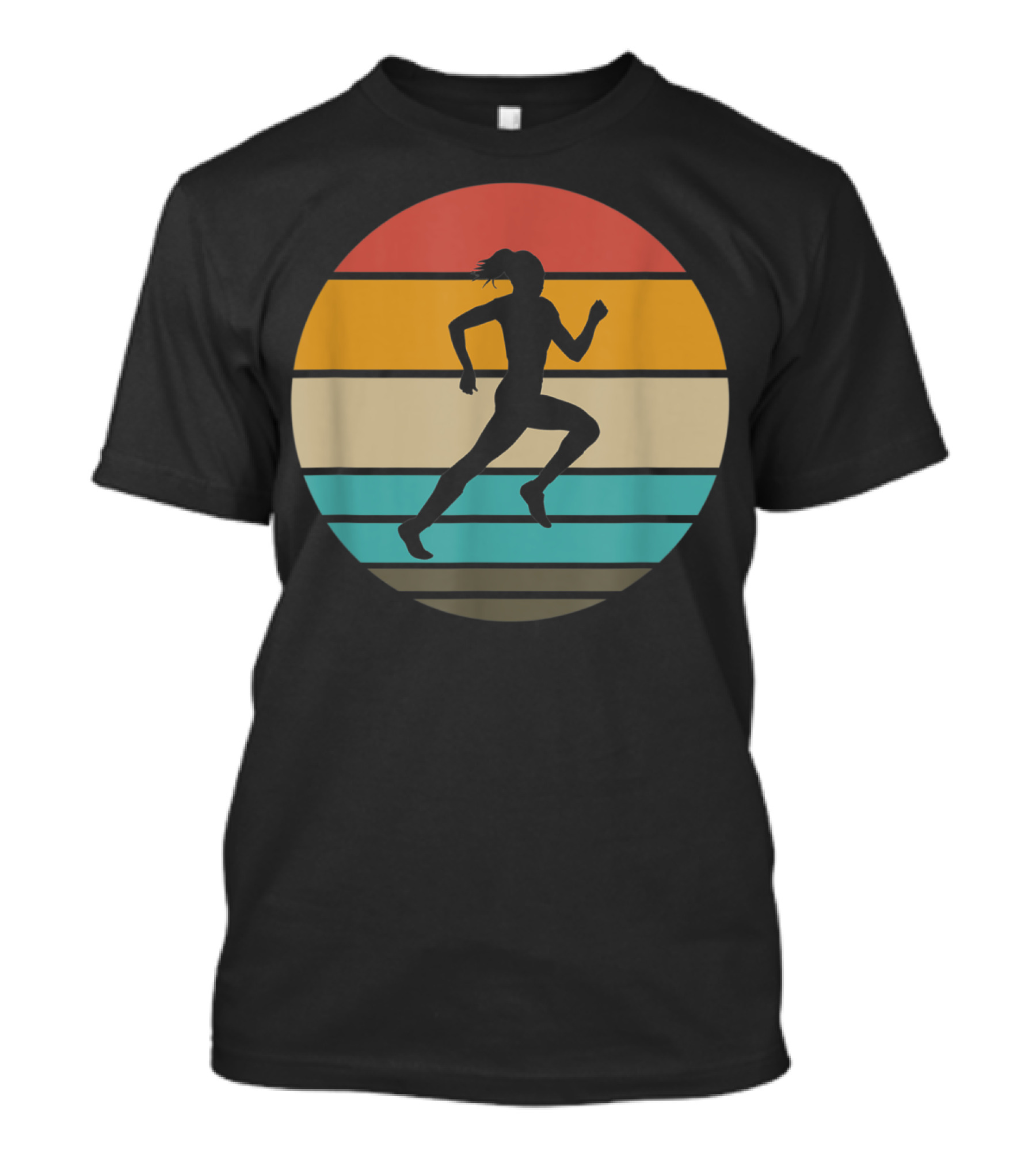 Retro Cross Country Track And Field Runner In Vintage Sunset T-Shirt
