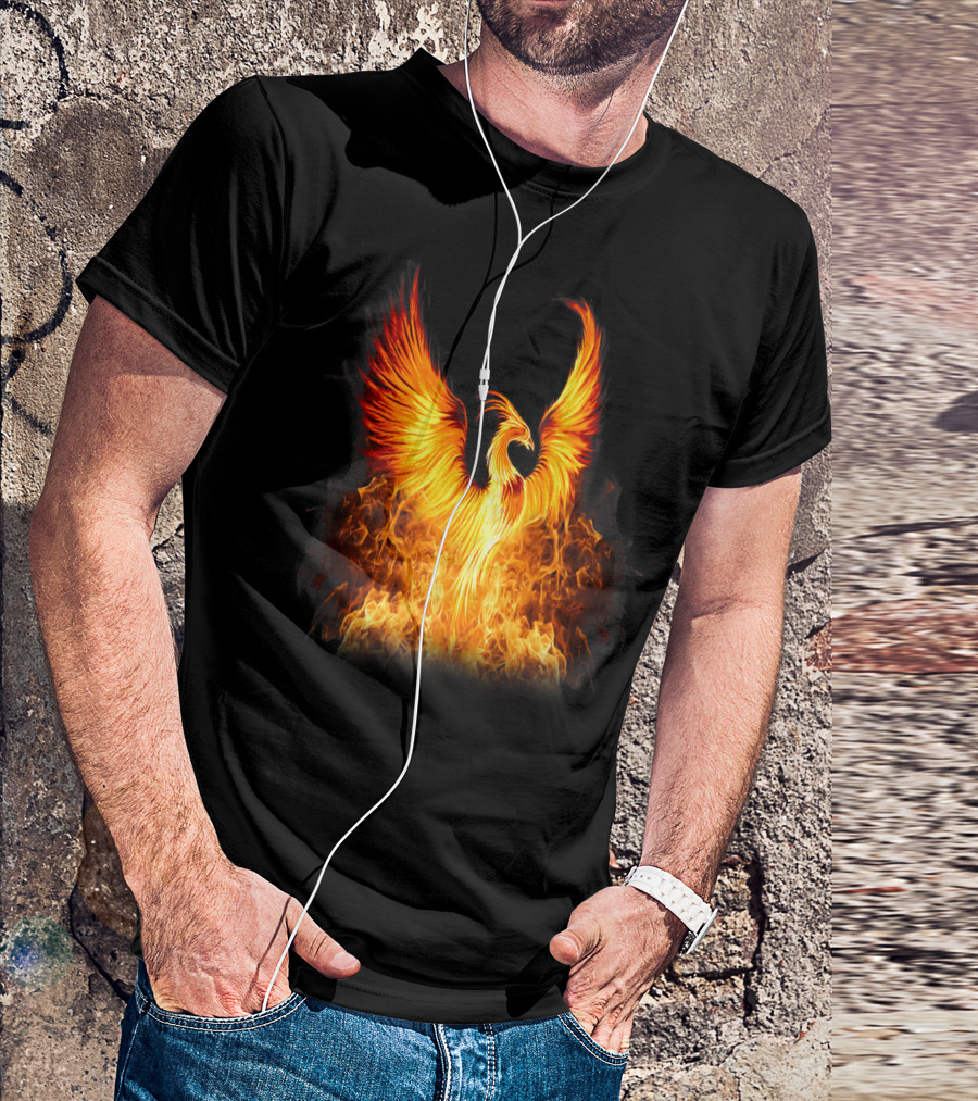 Rising Phoenix Fire Fenix Flames Burst T-Shirt