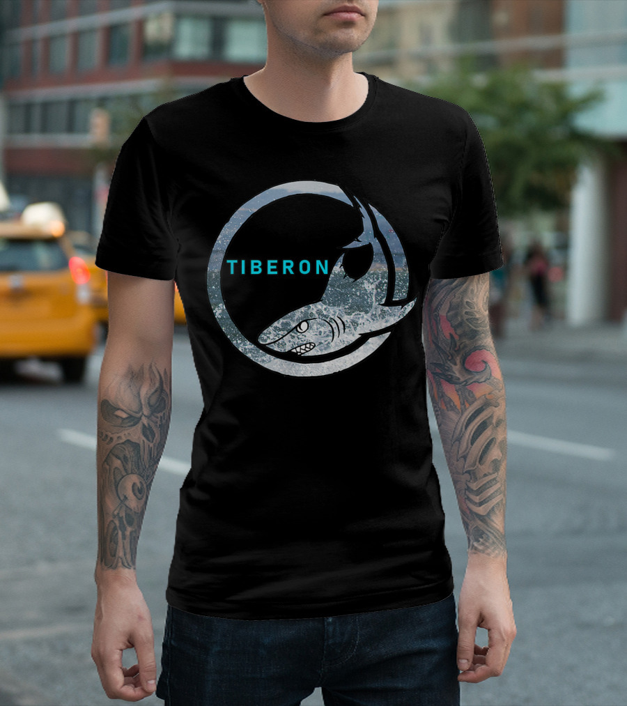 Tiberon Shark Logo Oceanic Circle T-Shirt