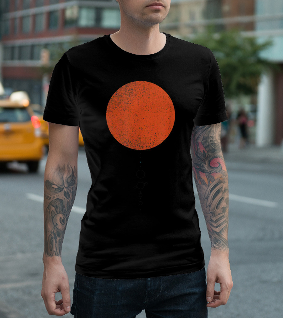 To Scale Solar System Minimalist Planets Arrangement T-Shirt