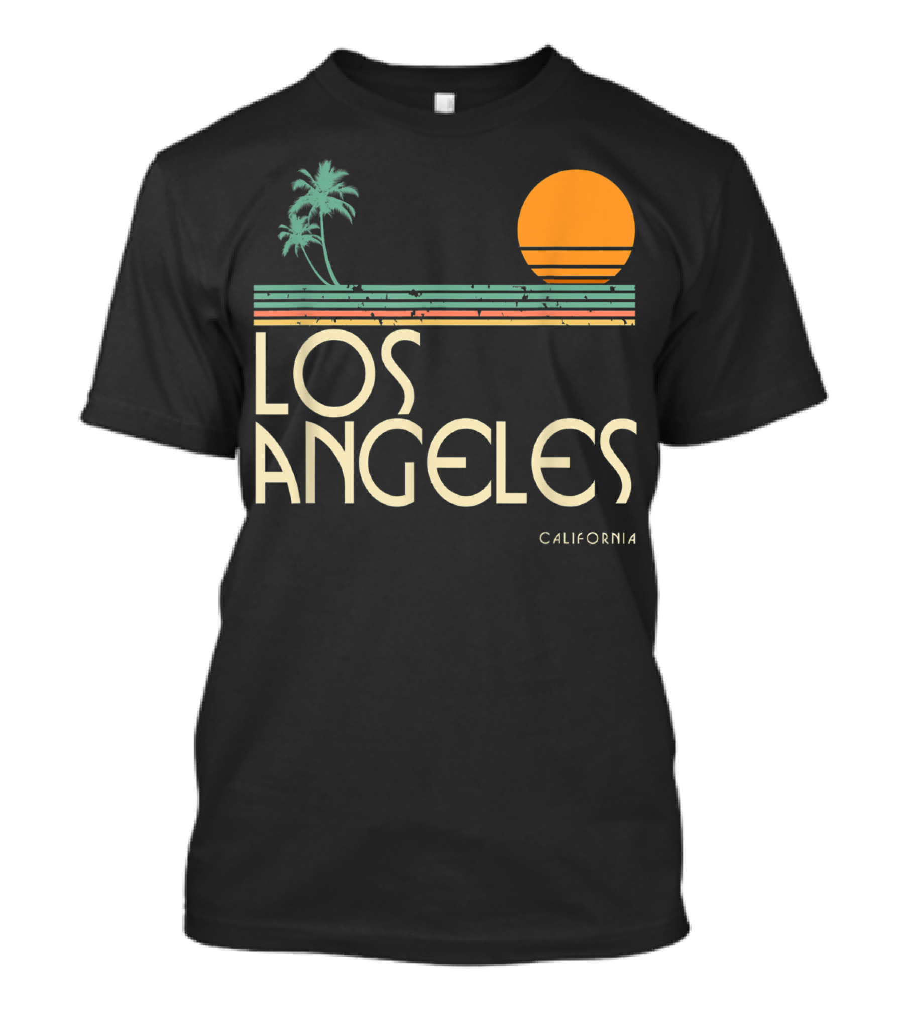 Los Angeles California Sunset Palms Vintage T-Shirt