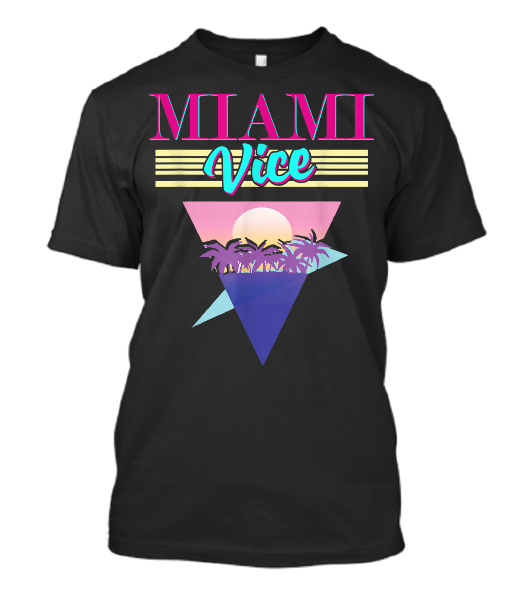Miami Vice Vintage Cityscape Sunset Palms T-Shirt