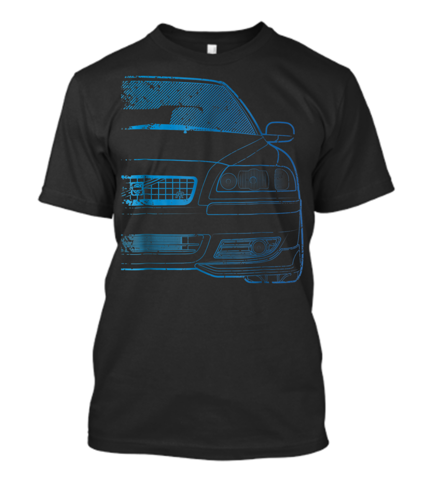 Classic Racing S60r Turbo Blue Gradient Car Line T-Shirt