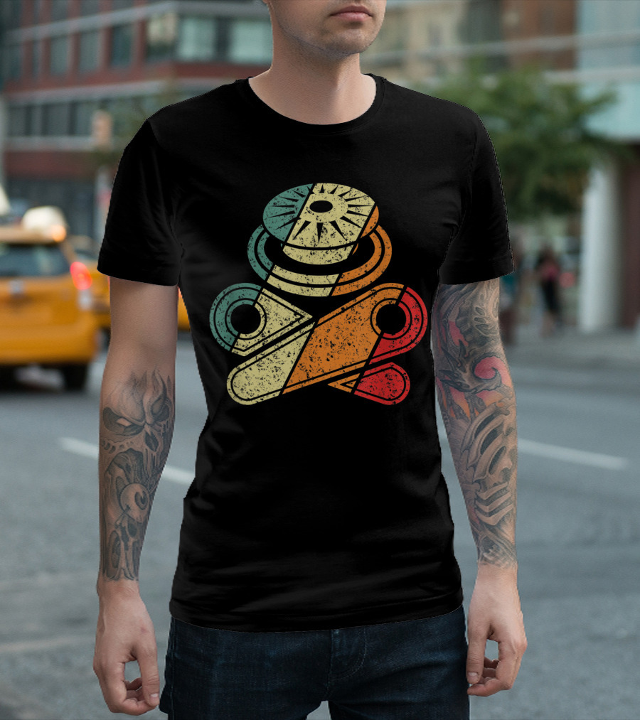 Classic Vintage Pinball Skull Bumper T-Shirt