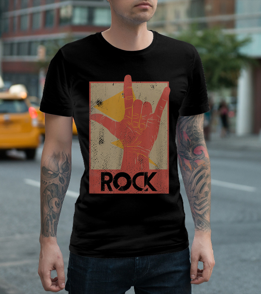Classic Rock Band Vintage Hand Gesture Concert T-Shirt