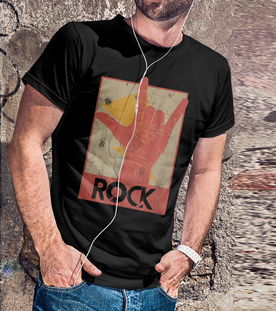 Classic Rock Band Vintage Hand Gesture Concert T-Shirt