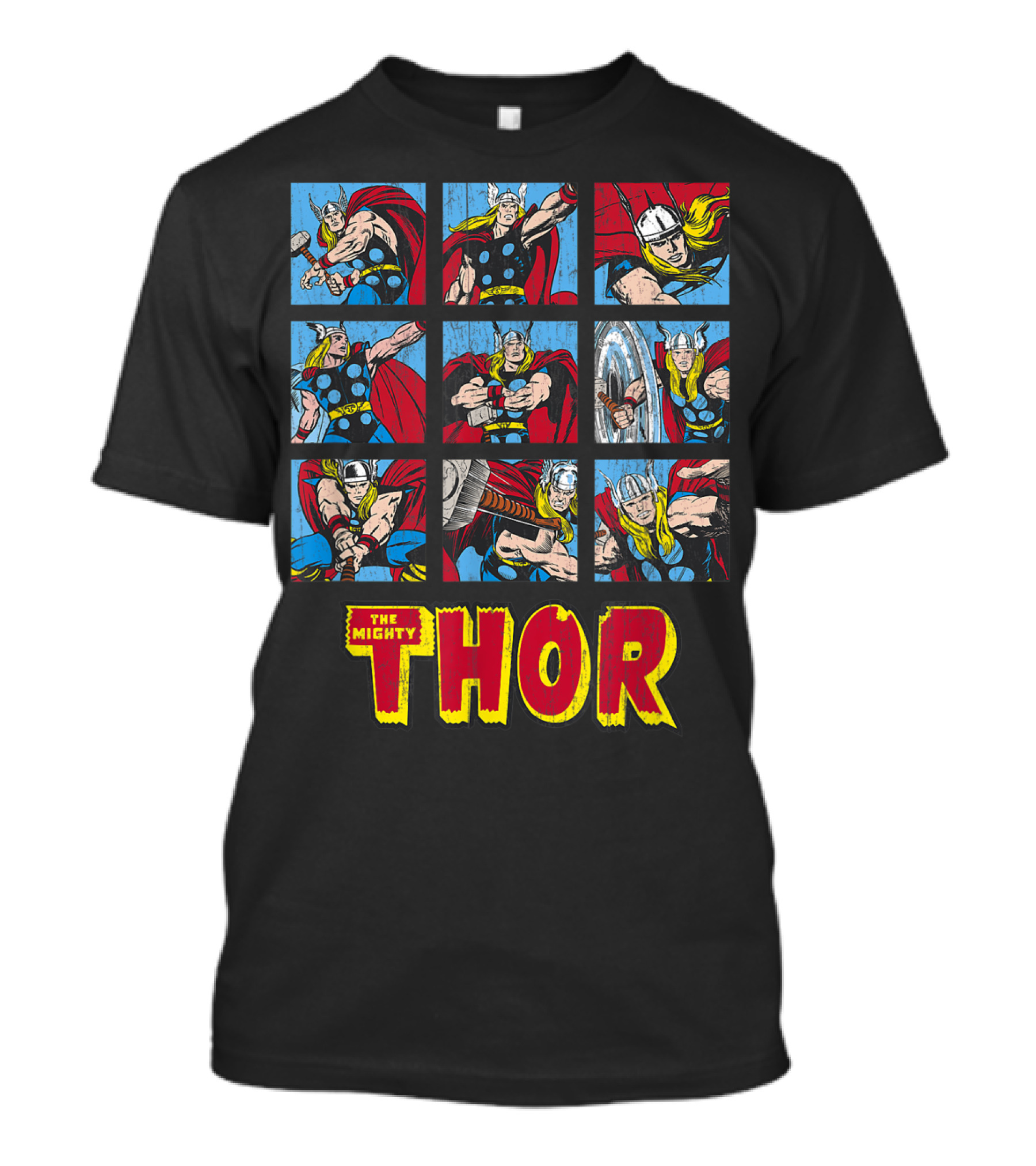 The Mighty Thor Action-Packed Comic Panels T-Shirt