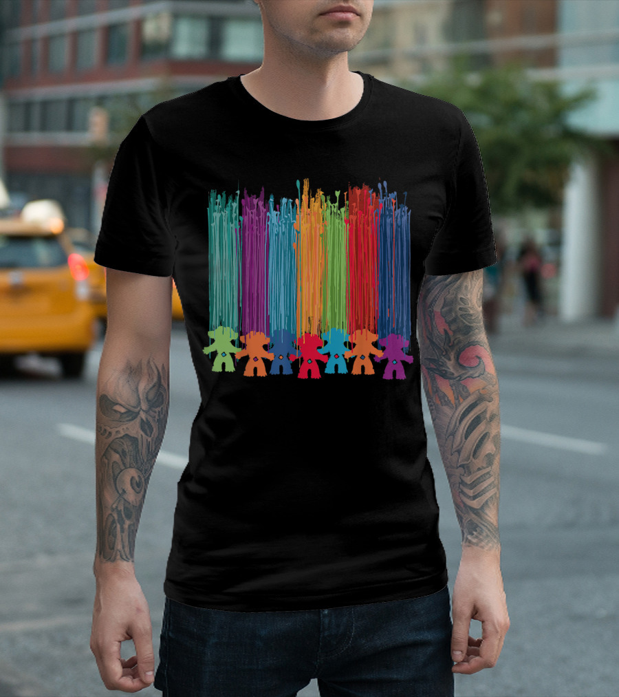 Classic Trolls Vibrant Trolls Hair Colorful Paint Streaks T-Shirt