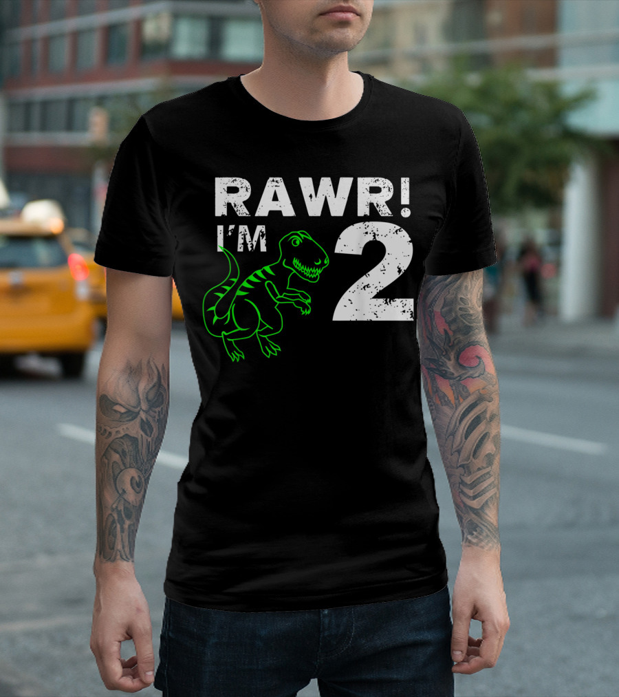 RAWR I'm 2 Dinosaur 2nd Birthday T-Shirt