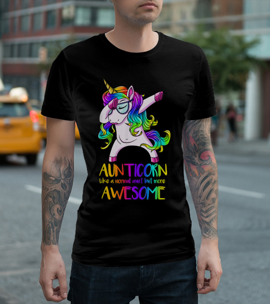 Aunticorn Like A Normal Aunt But More Awesome Unicorn Dab Dance T-Shirt