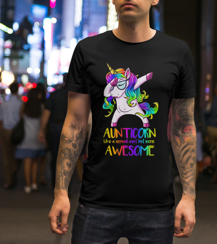 Aunticorn Like A Normal Aunt But More Awesome Unicorn Dab Dance T-Shirt