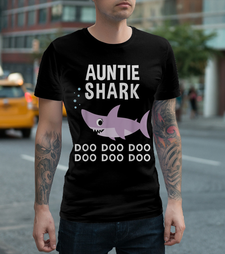 Auntie Shark Doo Doo Doo Matching Family Pajamas T-Shirt