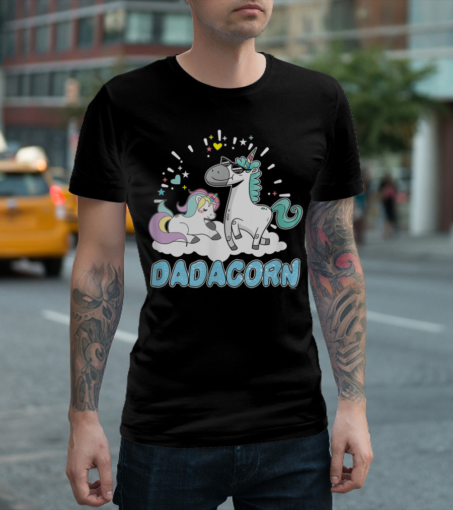 Dadacorn Cool Father Cute Unicorn Birthday T-Shirt