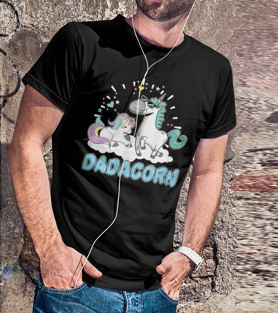 Dadacorn Cool Father Cute Unicorn Birthday T-Shirt