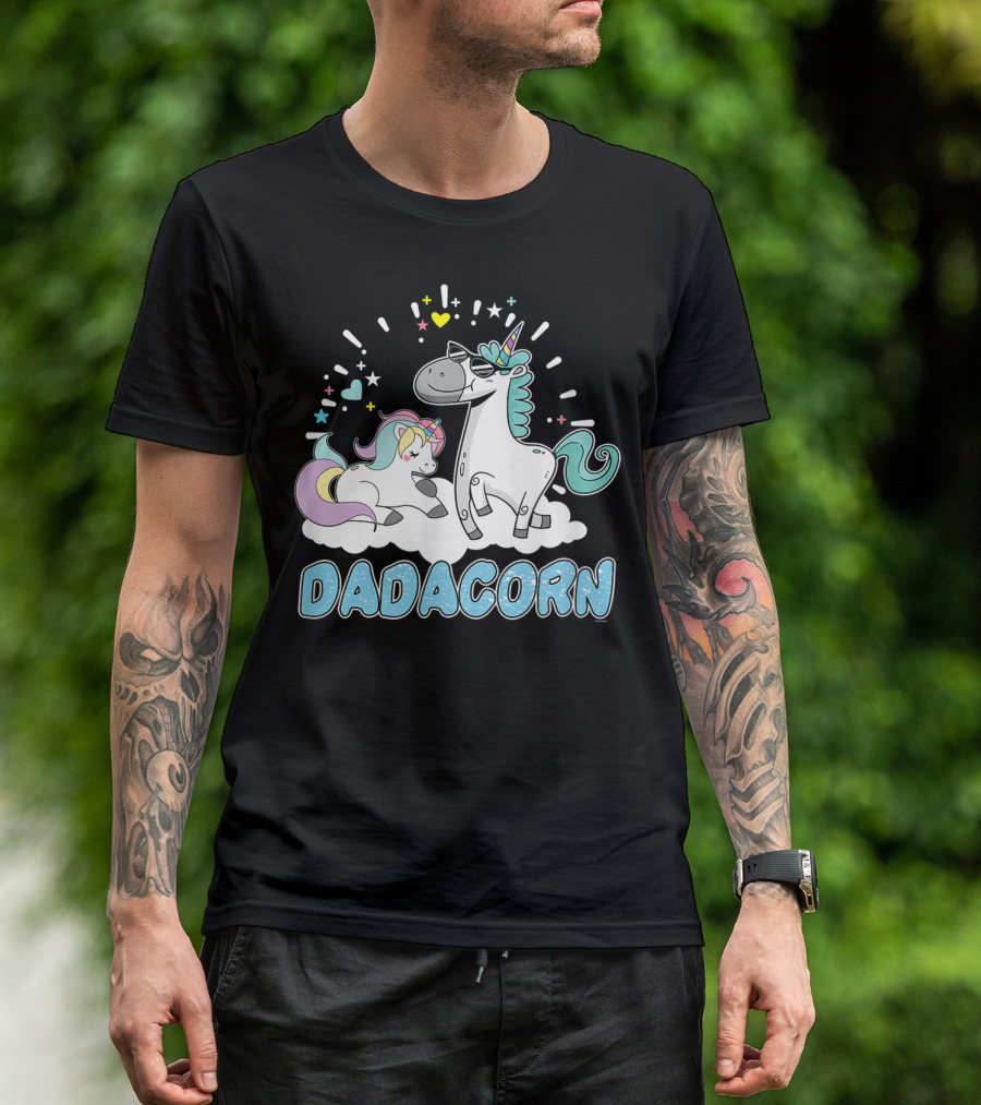 Dadacorn Cool Father Cute Unicorn Birthday T-Shirt