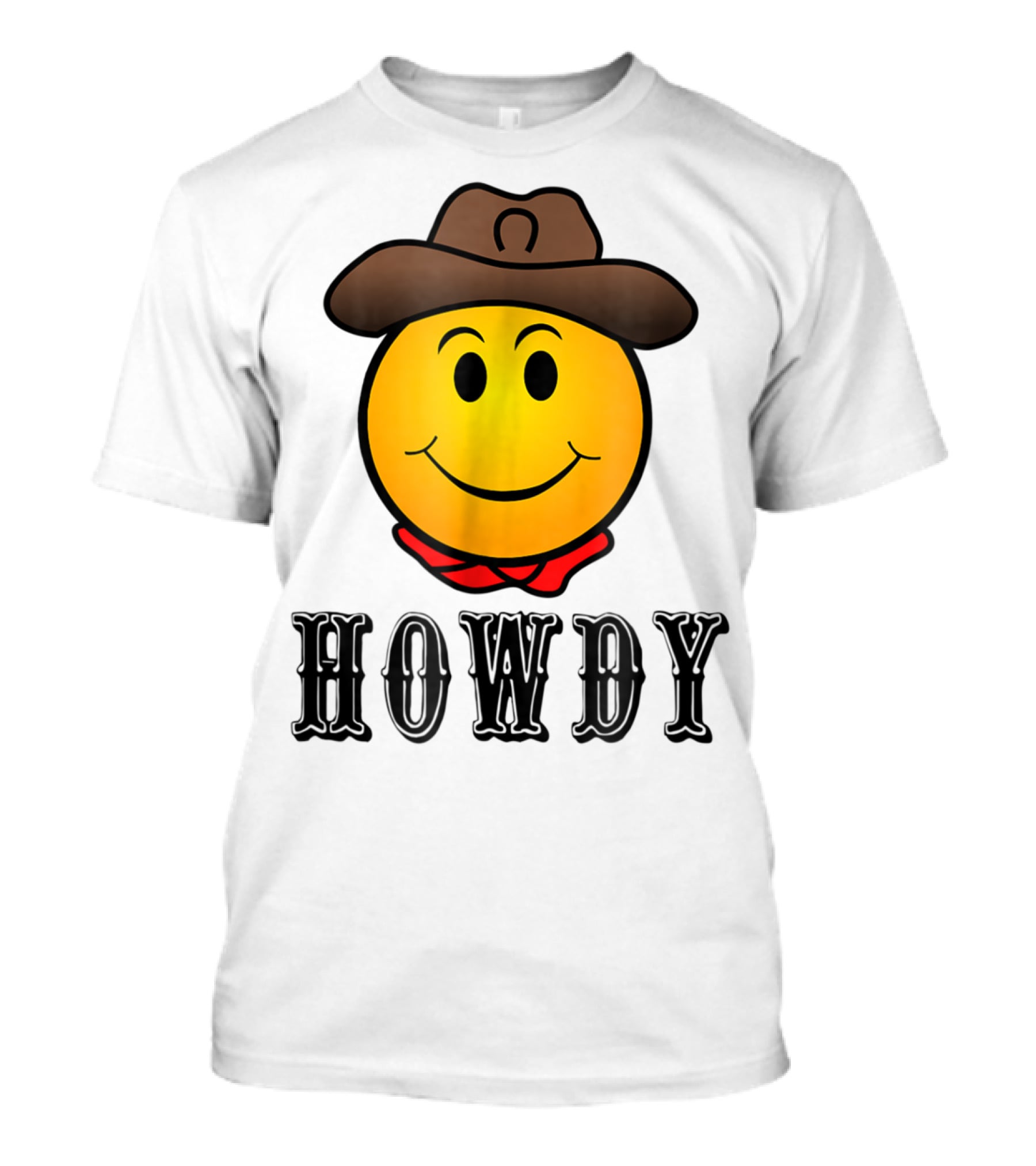 Howdy Cowboy Western Smiley Emoji Rodeo T-Shirt