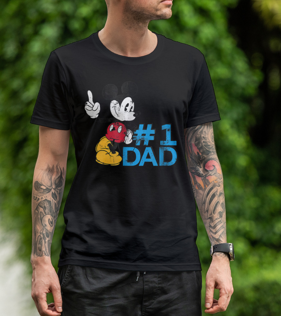 Disney Mickey Mouse #1 Dad Father's Day T-Shirt
