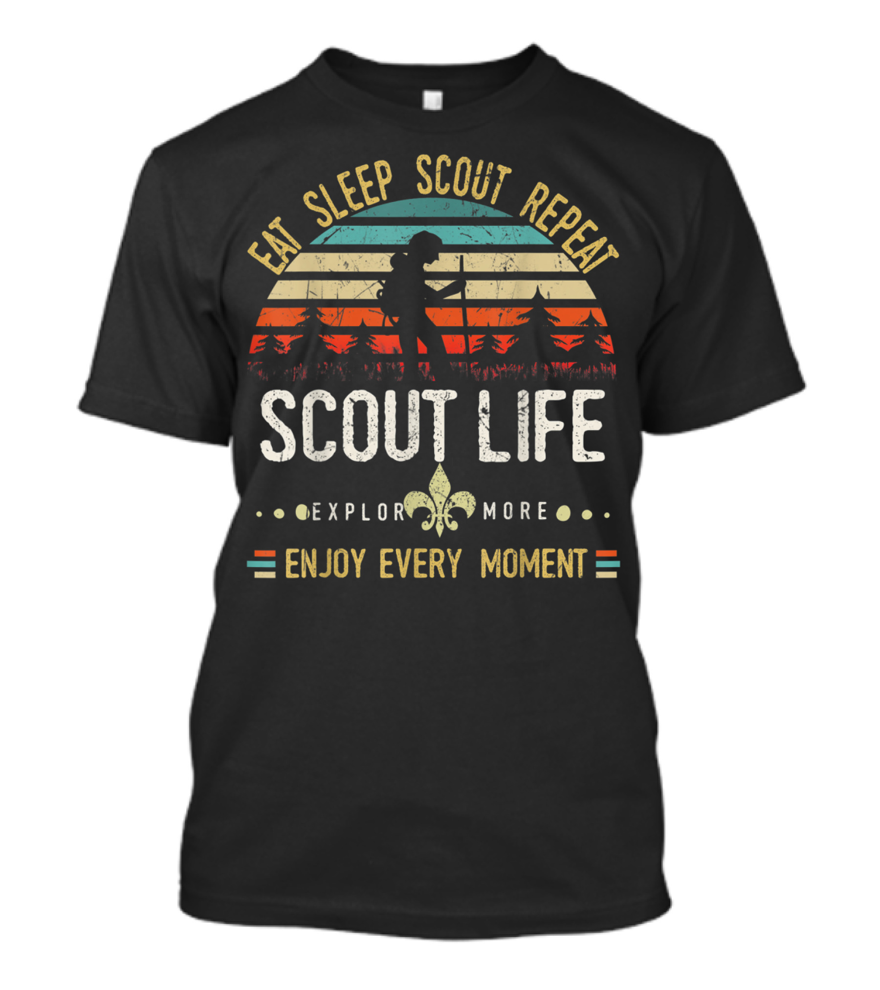 Eat Sleep Scout Repeat Scout Life Explore More Enjoy Every Moment Vintage Scouting T-Shirt