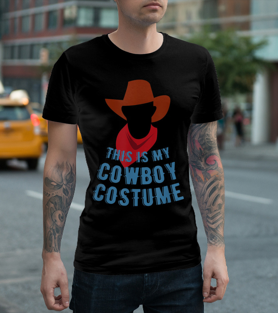 This Is My Cowboy Costume Funny Cowboy Hat Kids Western T-Shirt