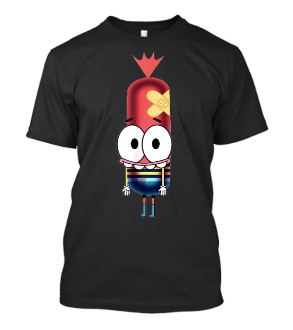 Funny Silly Idea Pinky Hotdog Cartoon Character T-Shirt