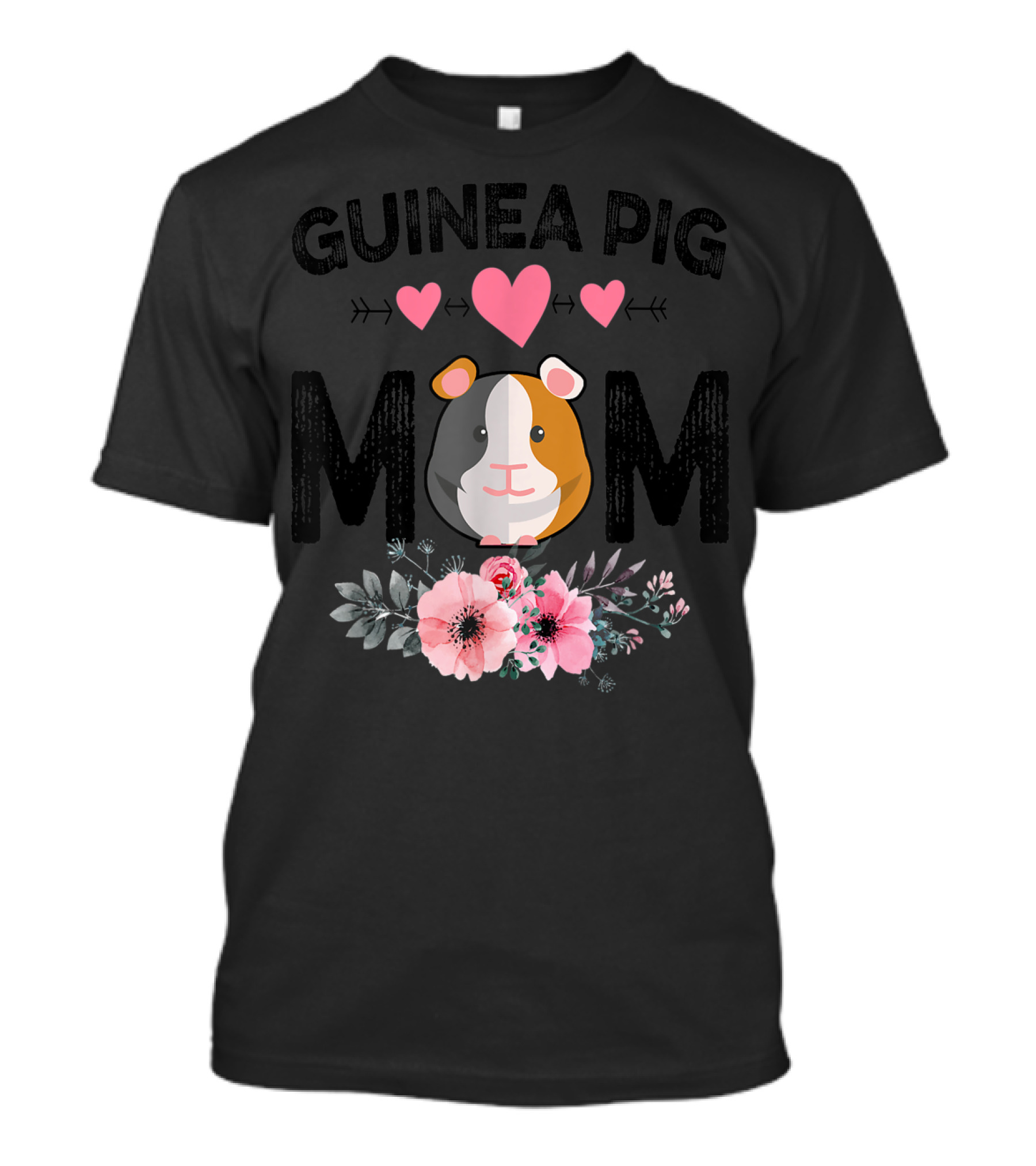 Guinea Pig Mom Heart And Flower T-Shirt
