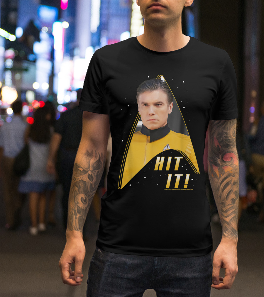 Star Trek Discovery Captain Pike Hit It Starfleet Delta Badge T-Shirt