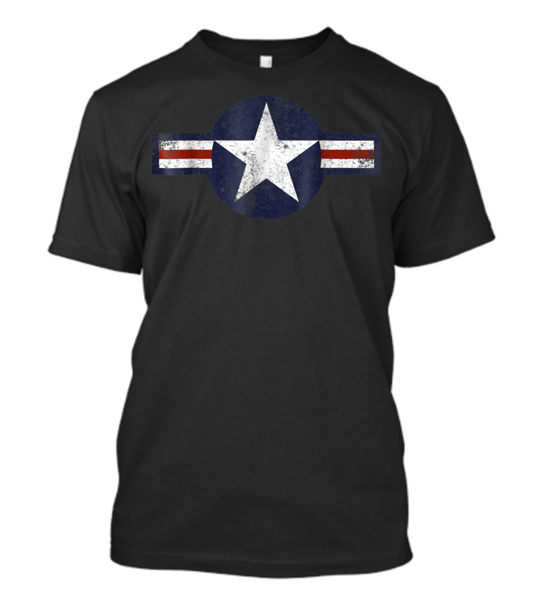 Vintage US Air Force Distressed White Star And Stripes USAF Emblem T-Shirt
