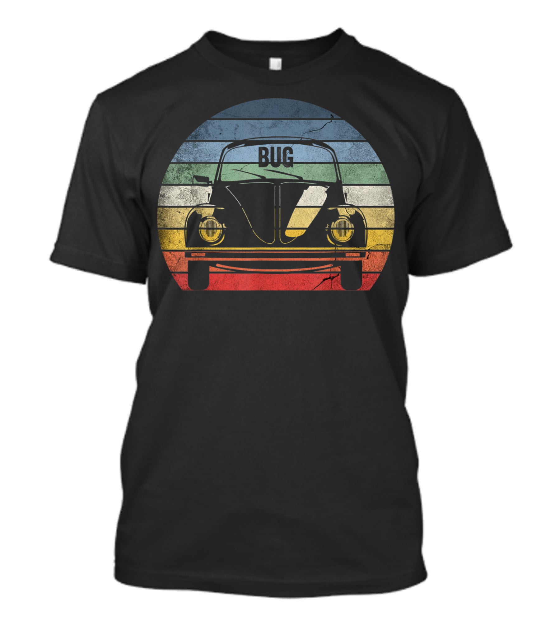 Classicbeetle Bug Vintage Stripes Retro T-Shirt