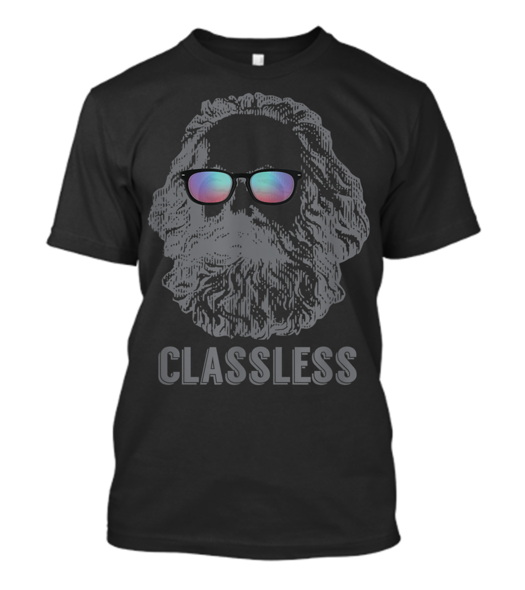 Classless Karl Marx Marxist Marxism With Sunglasses Iconic T-Shirt