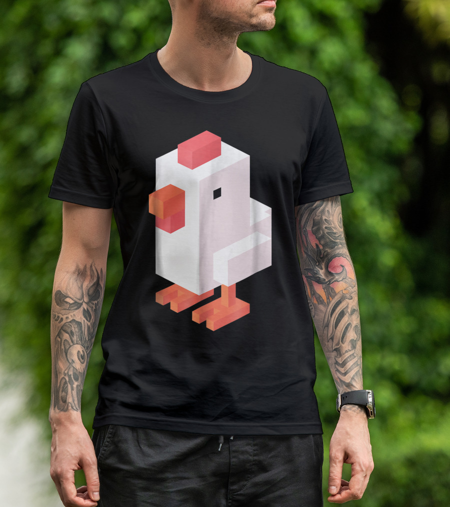 Crossy Road Chicken Pixel Art Game Character T-Shirt