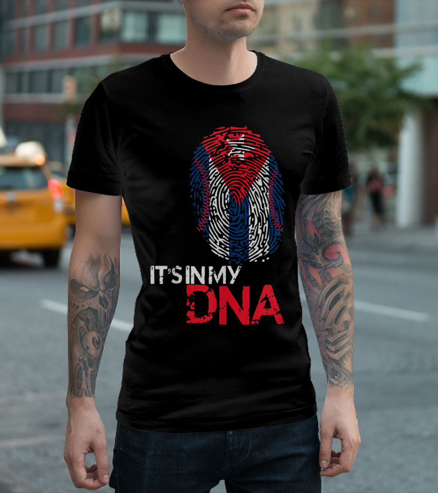Cuba Baseball Cuban Flag It's In My DNA T-Shirt