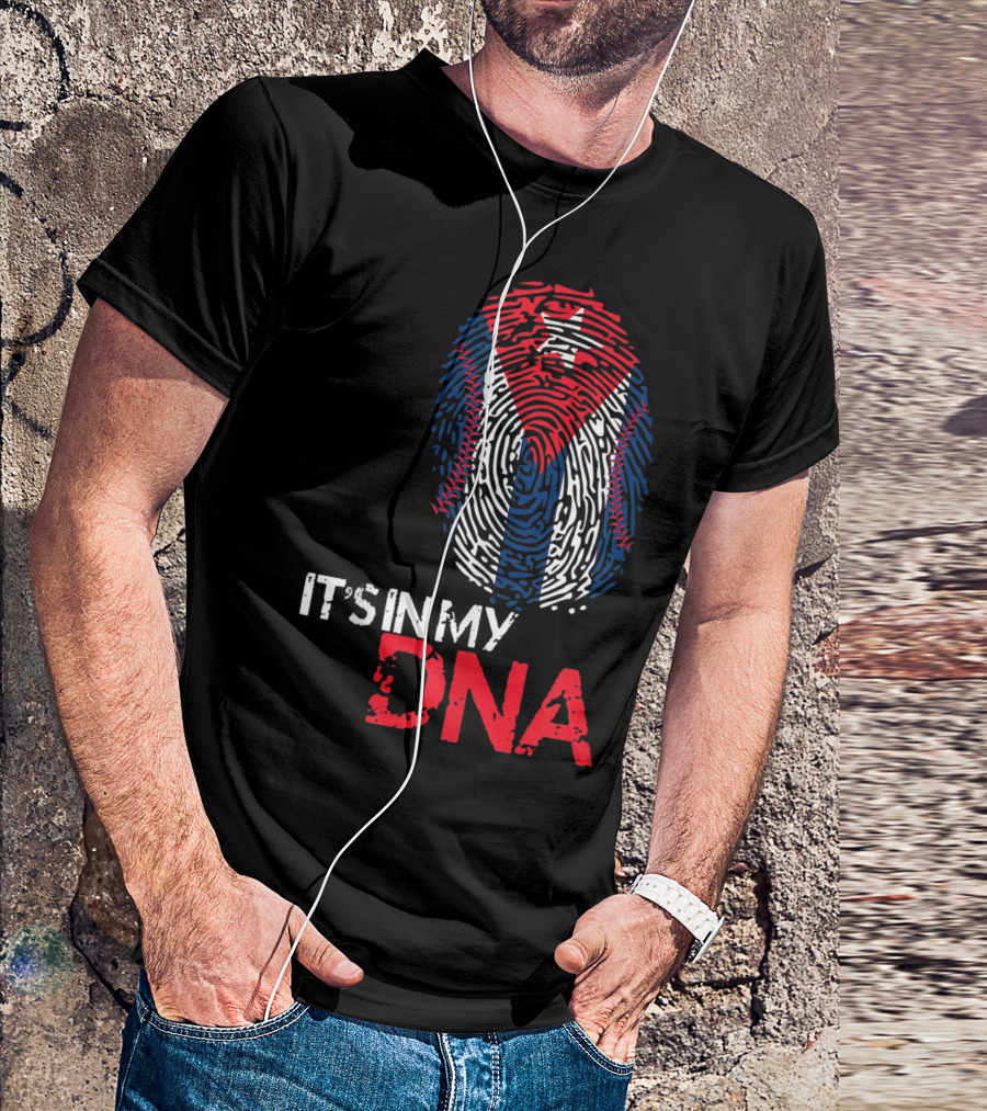 Cuba Baseball Cuban Flag It's In My DNA T-Shirt