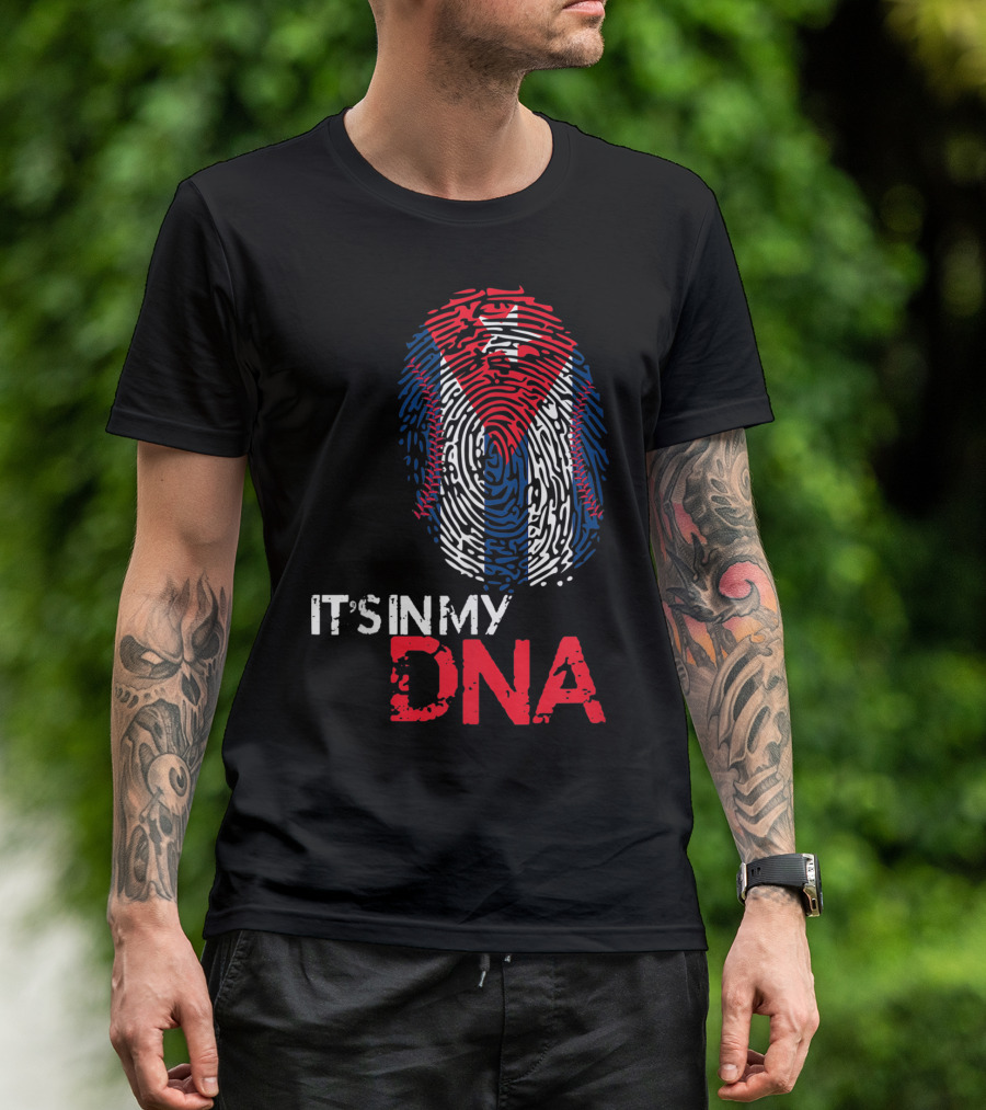 Cuba Baseball Cuban Flag It's In My DNA T-Shirt