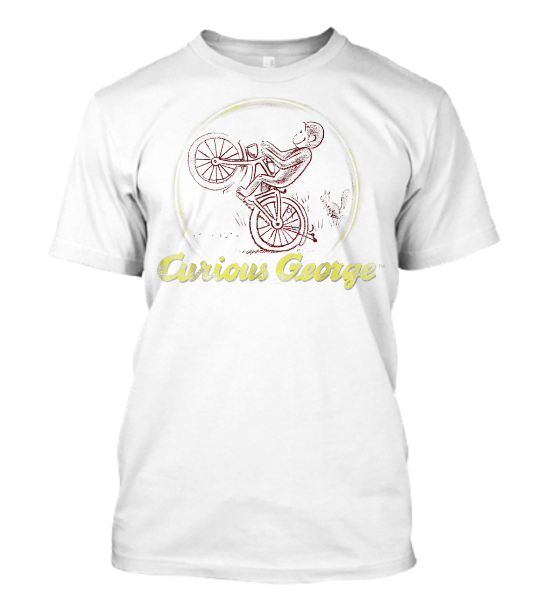 Curious George Bicycle Ride Classic Circle T-Shirt