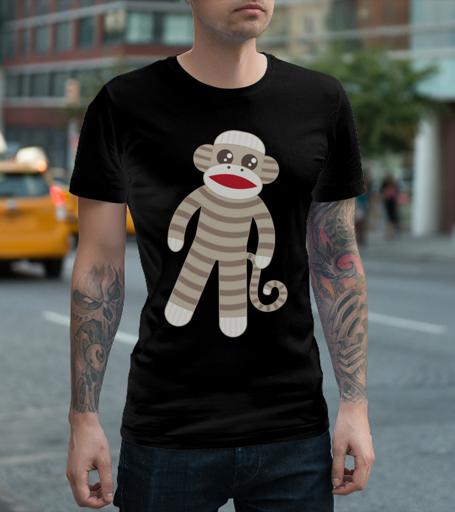 Cute Classic Striped Sock Monkey Toy T-Shirt