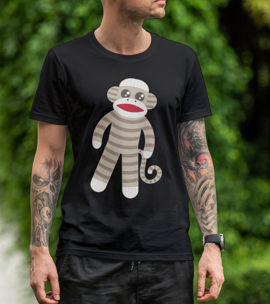Cute Classic Striped Sock Monkey Toy T-Shirt