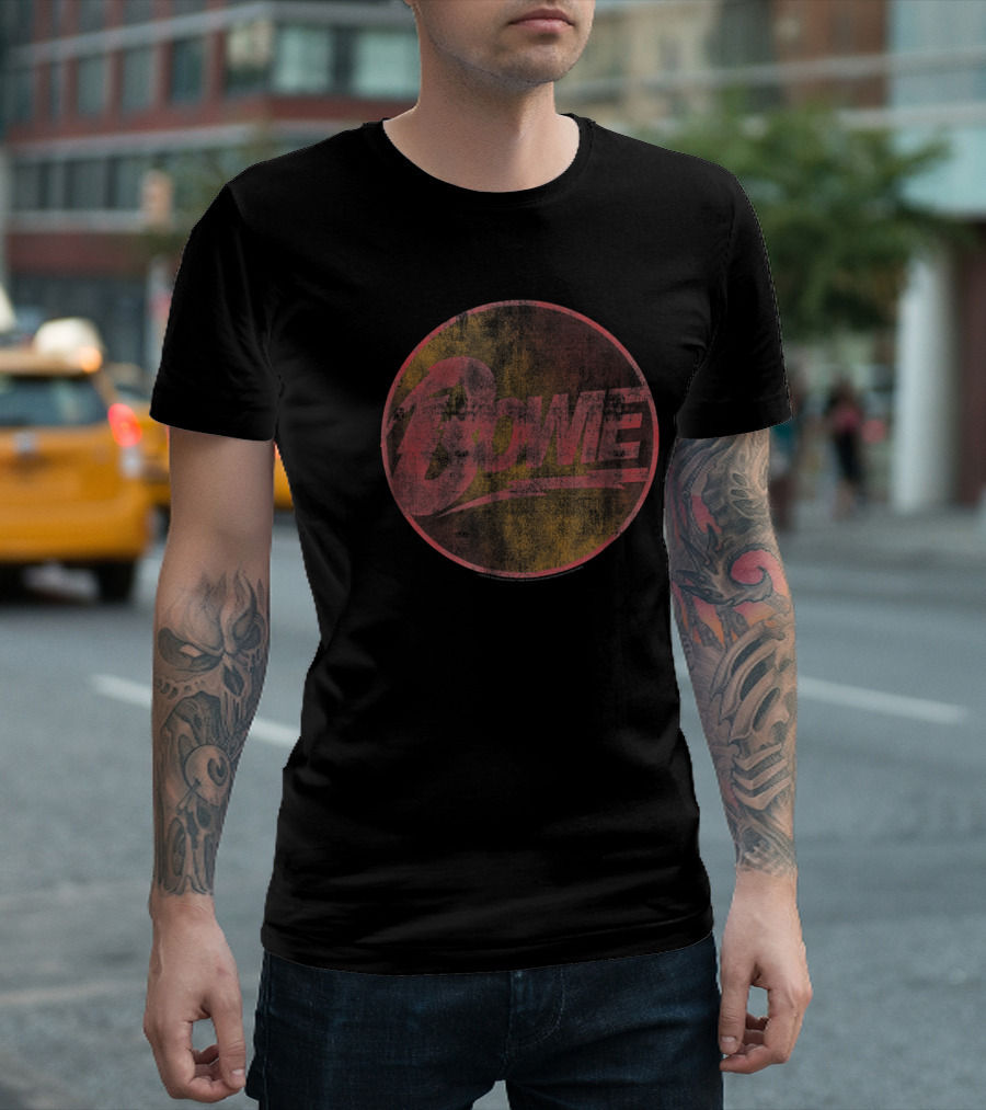 Bowie Lightning Bolt Vintage Circle T-Shirt
