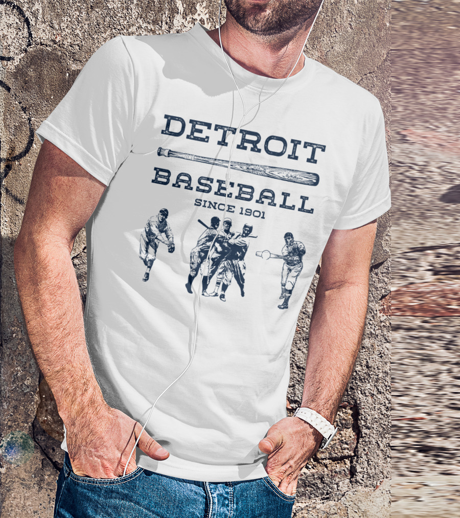 Detroit Baseball Since 1901 Classic Michigan Bengal Tiger T-Shirt