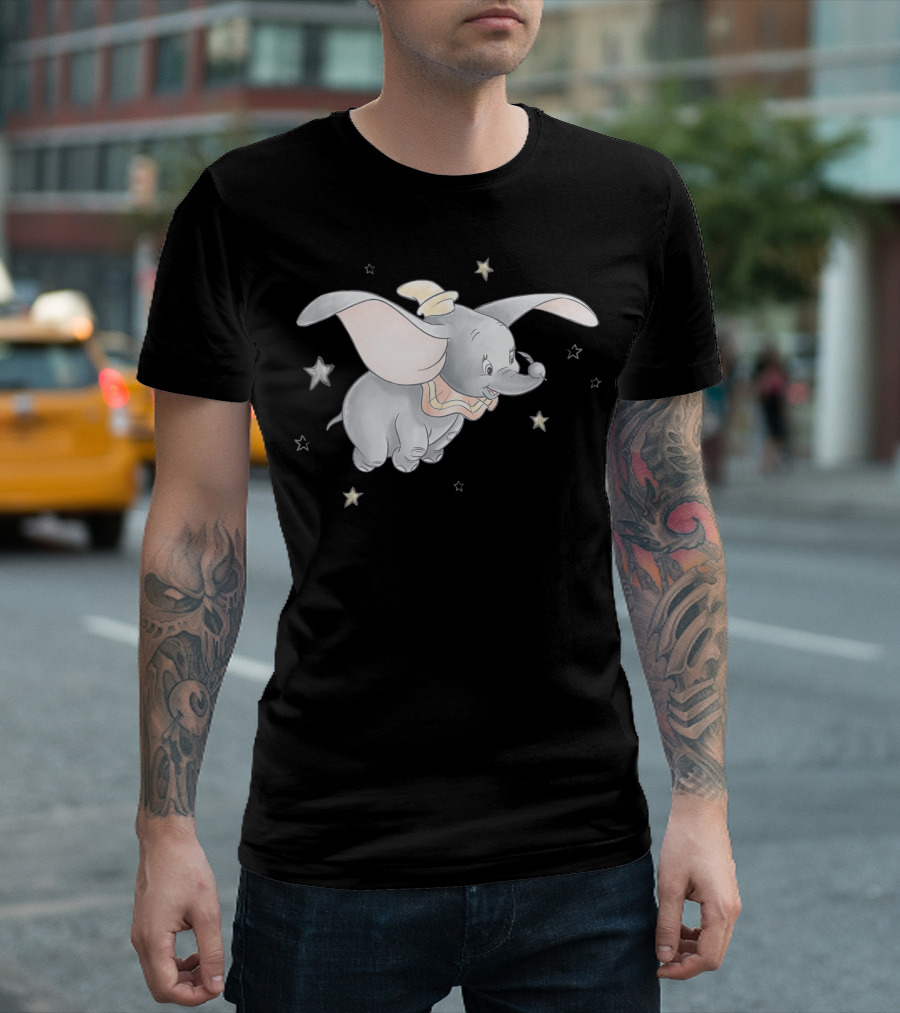 Disney Classic Dumbo And Magic Feather With Stars T-Shirt
